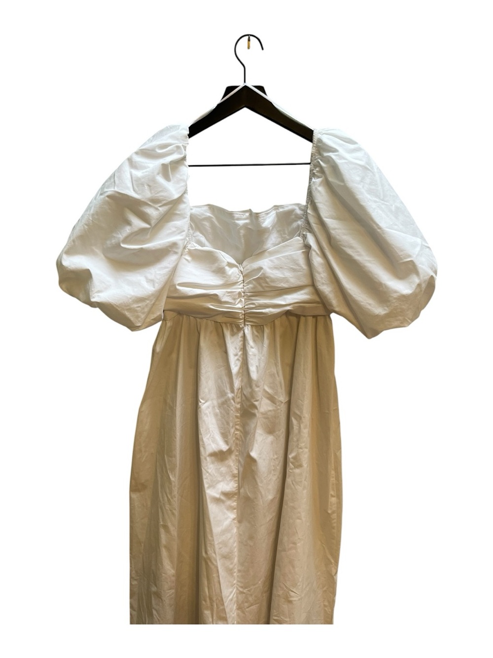 Zara White Square-Neck Puff Sleeve Maxi Dress -size large - Picture 7 of 15
